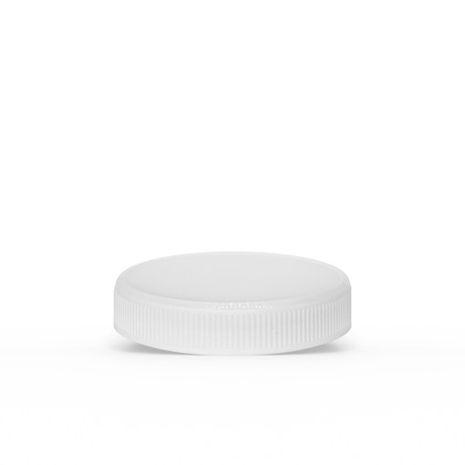 White 53-400 PP Ribbed Skirt Lid with Foam Liner