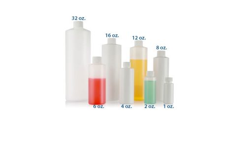 16 oz White 24/410 CYLINDER ROUND PLASTIC BOTTLES